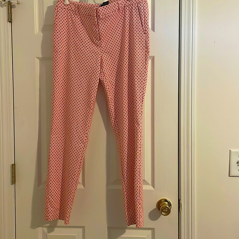 Cynthia Rowley cute pants! Straight leg w/pink & white fabulous pattern. SZ 12.
